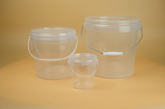 سطل پلاستیکی شفاف قابل تنظیم با طراحی بادوام برای غذا، سس، کلوچه، بستنی