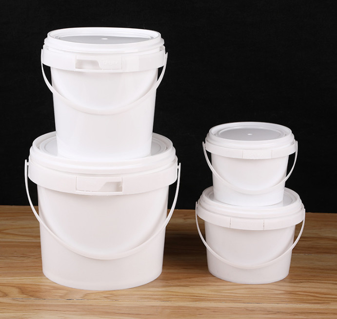 سطل پلاستیکی قابل انباشت با پوشش و دسته سفید بازیافت می شود -40 ° F تا 180 ° F