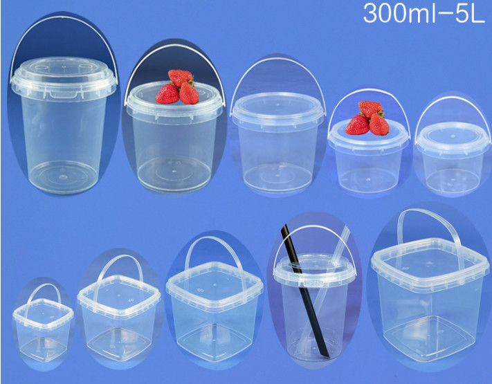 IML یا انتقال حرارتی سطل مواد غذایی پلاستیکی PP/HDPE با پوشش برای بسته بندی مواد غذایی