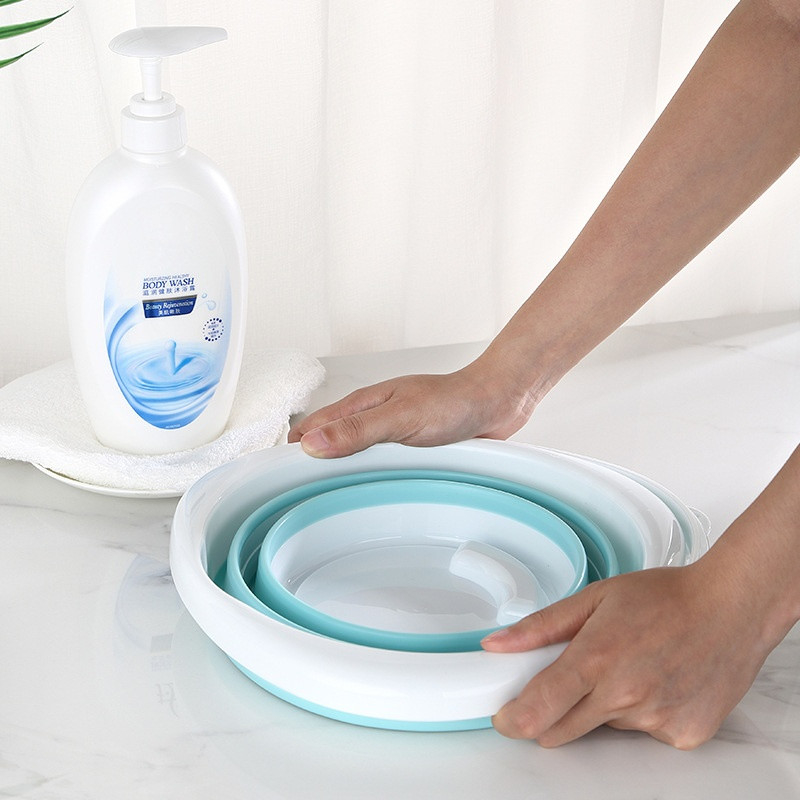 طومار پلاستیکی تاشو قابل جمع کردن 10L طراحی صرفه جویی در فضا برای کمپینگ ماشین شویی ماجراجویی های در فضای باز