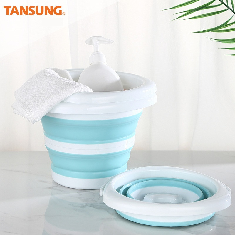 طومار پلاستیکی تاشو قابل جمع کردن 10L طراحی صرفه جویی در فضا برای کمپینگ ماشین شویی ماجراجویی های در فضای باز