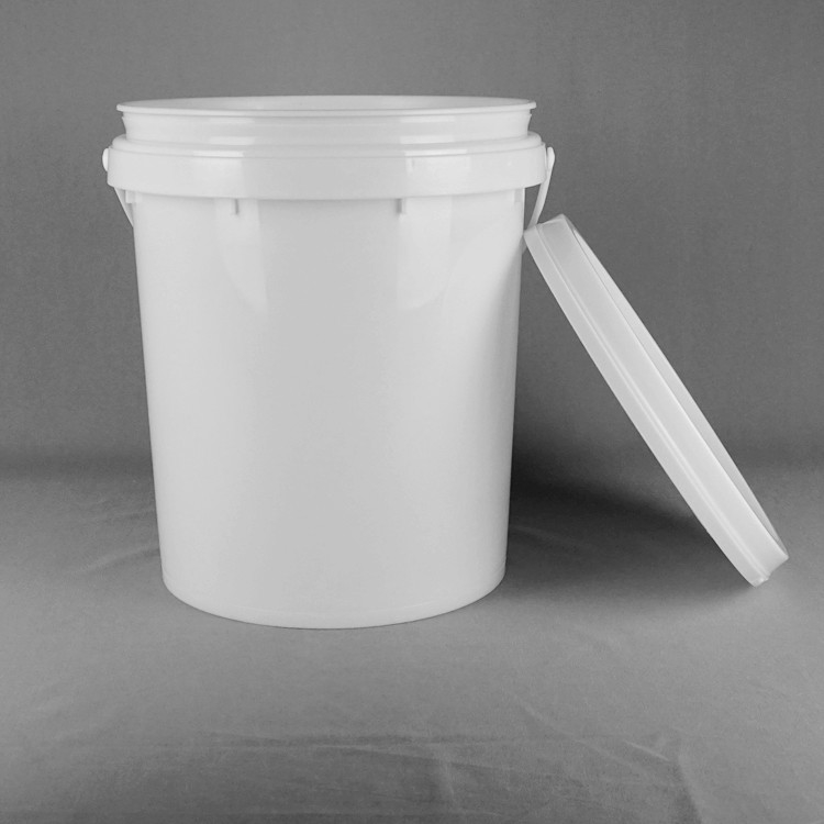 سطل پلاستیکی 20L Snap On Lid قابل جمع و جور 15.5 ارتفاع 11.5 قطر طراحی سفارشی سفید