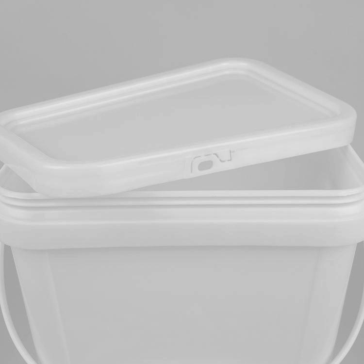 2L مربع PP Food Grade Bucket با دسته مقاوم به مواد شیمیایی و پوشش اندازه های مختلف