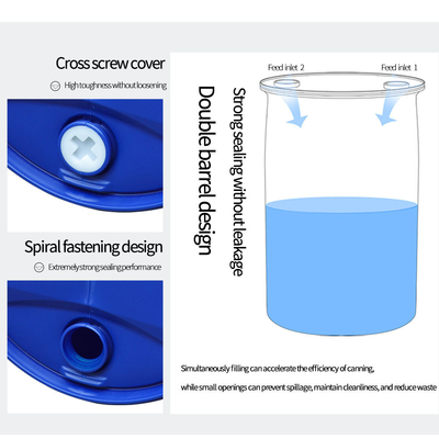 درام بشکه پلاستیکی آبی HDPE 200L برای نگهداری مواد شیمیایی