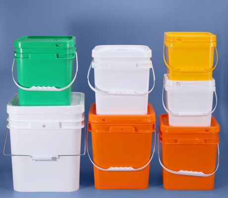 سطل پلاستیکی مربع PP 100٪ مواد اولیه با دسته