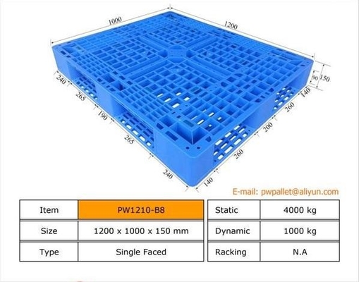 پالت بسته بندی با پالت پلاستیکی قابل جمع و جور OEM MOQ 450pcs