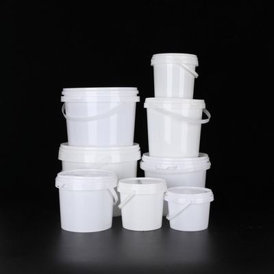 سطل سفید درجه غذایی / سطل درجه غذایی با دسته 1L-5L ظرفیت BPA رایگان درجه حرارت امن