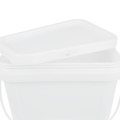 سطل پلاستیکی مربع درجه غذایی با IML/انتقال حرارتی/چاپ سیلک 1.2 کیلوگرم