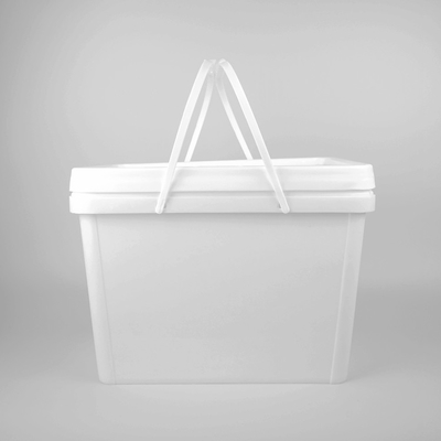 سطل پلاستیکی مربع 5 گالن سفید PP 20L با درب مهر و موم