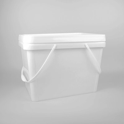 سطل پلاستیکی مربع 5 گالن سفید PP 20L با درب مهر و موم