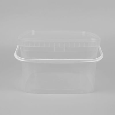 OEM ODM Welcome سطل پلاستیکی شفاف 3 لیتری سطل مربعی شفاف برای شیرینی مواد غذایی