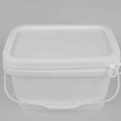 سطل پلی پروپیلن سطل مربعی سفید 5 لیتری با درب