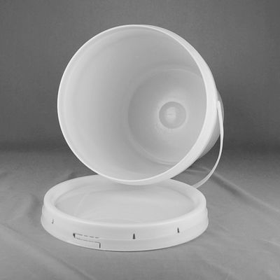 سطل های پلاستیکی 5 گالن سفید قابل استفاده مجدد سطل های 5 گالنی را با درب خالی کنید