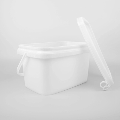 سطل ذخیره سازی ابزار PP 5 لیتری سطل های پلاستیکی مربع سفید مستطیل شکل