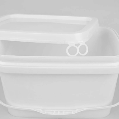 سطل ذخیره سازی ابزار PP 5 لیتری سطل های پلاستیکی مربع سفید مستطیل شکل