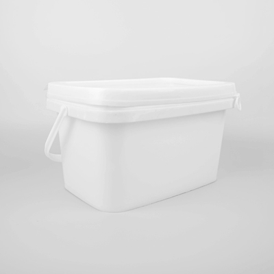 سطل ذخیره سازی ابزار PP 5 لیتری سطل های پلاستیکی مربع سفید مستطیل شکل